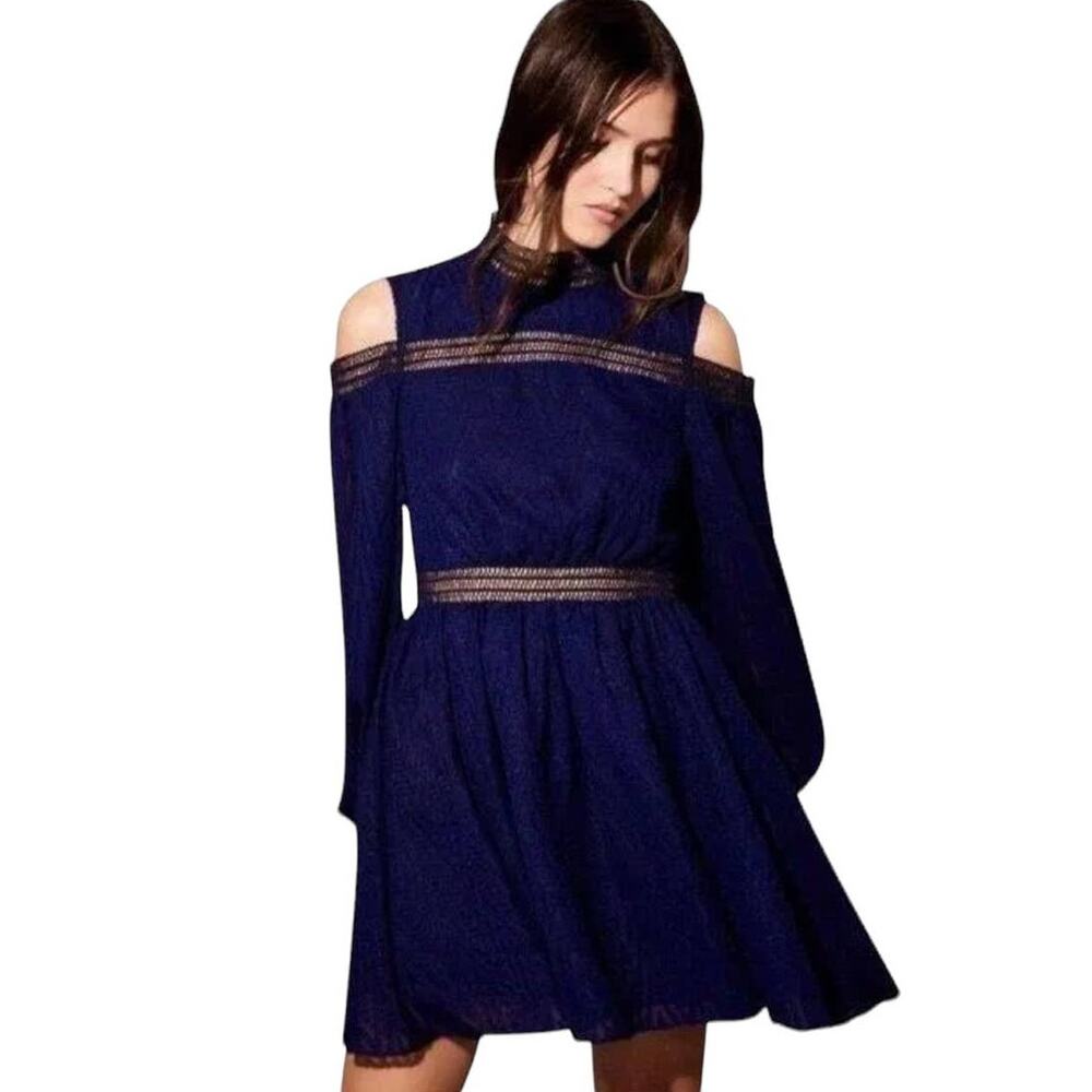 NWOT Acler 2 Navy Cold Shoulder Backless Mini Dress
